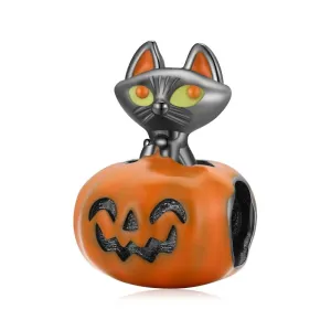 Skeleton Witch & Pumpkin Enamel Charms