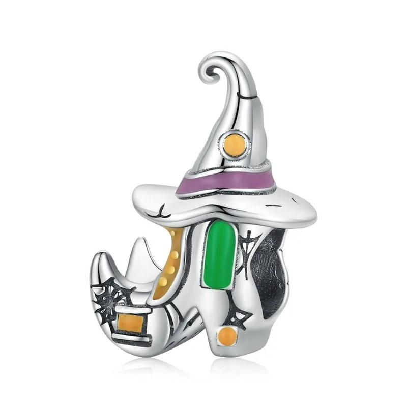 Skeleton Witch & Pumpkin Enamel Charms