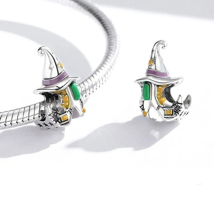 Skeleton Witch & Pumpkin Enamel Charms