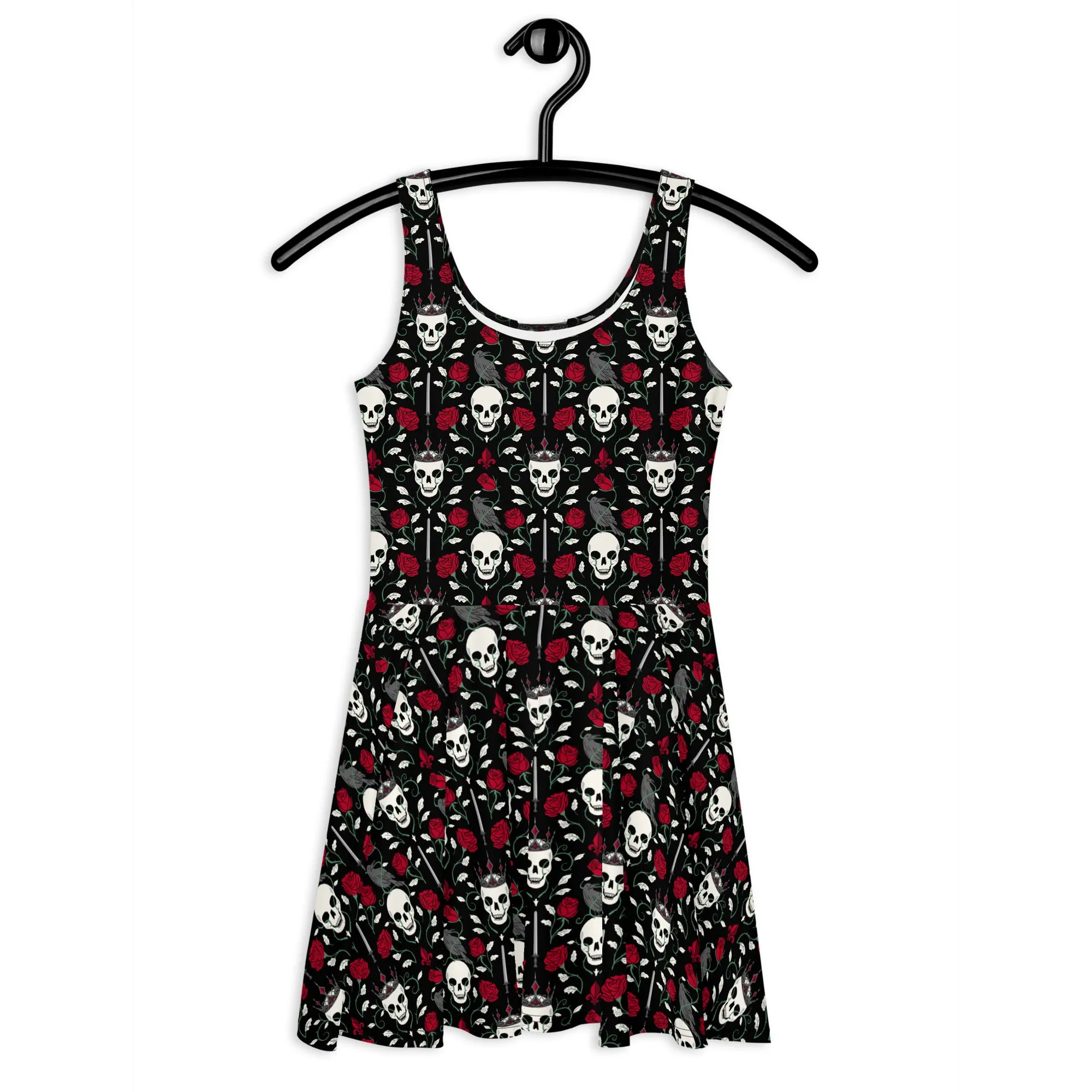 Skull & Rose Gothic Skater Dress