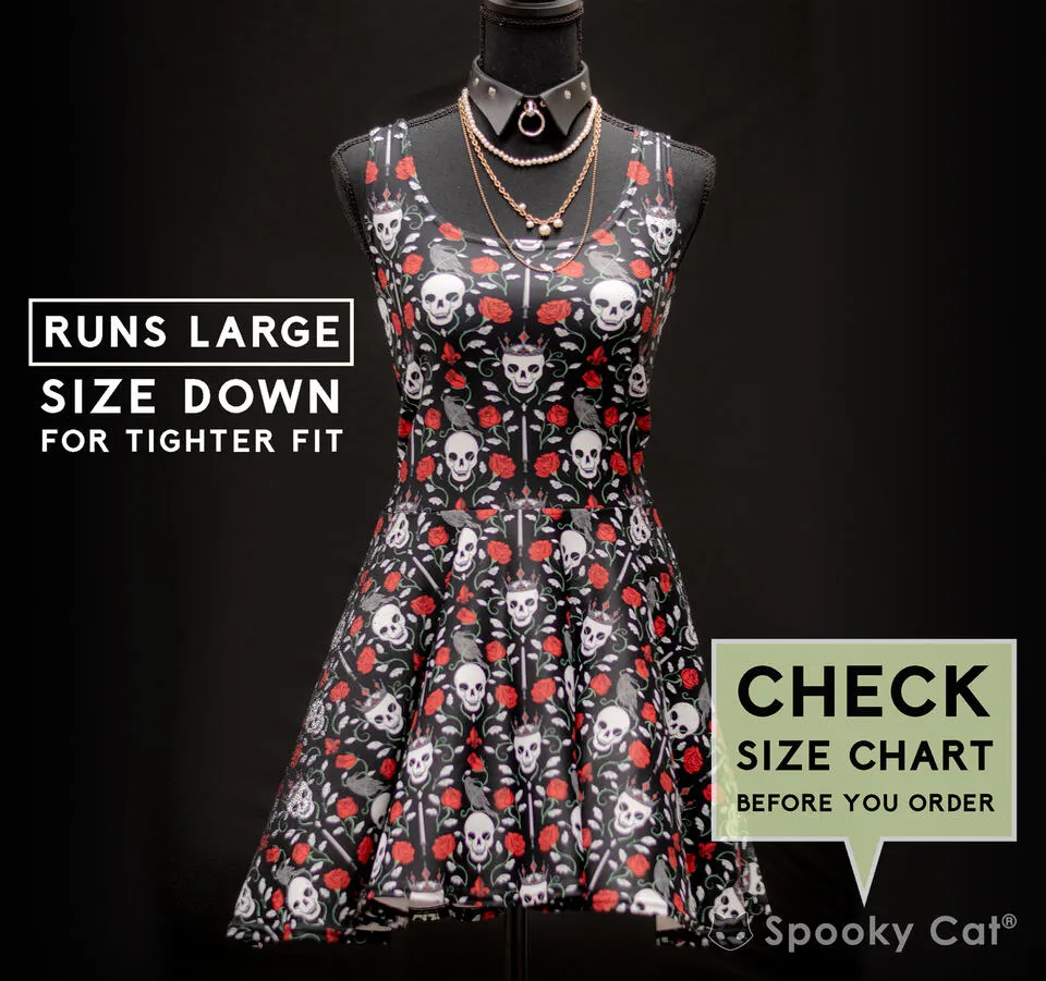Skull & Rose Gothic Skater Dress