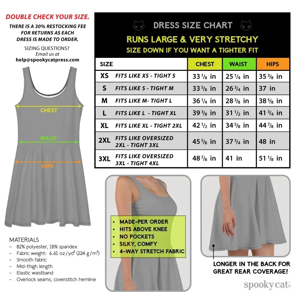 Skull & Rose Gothic Skater Dress