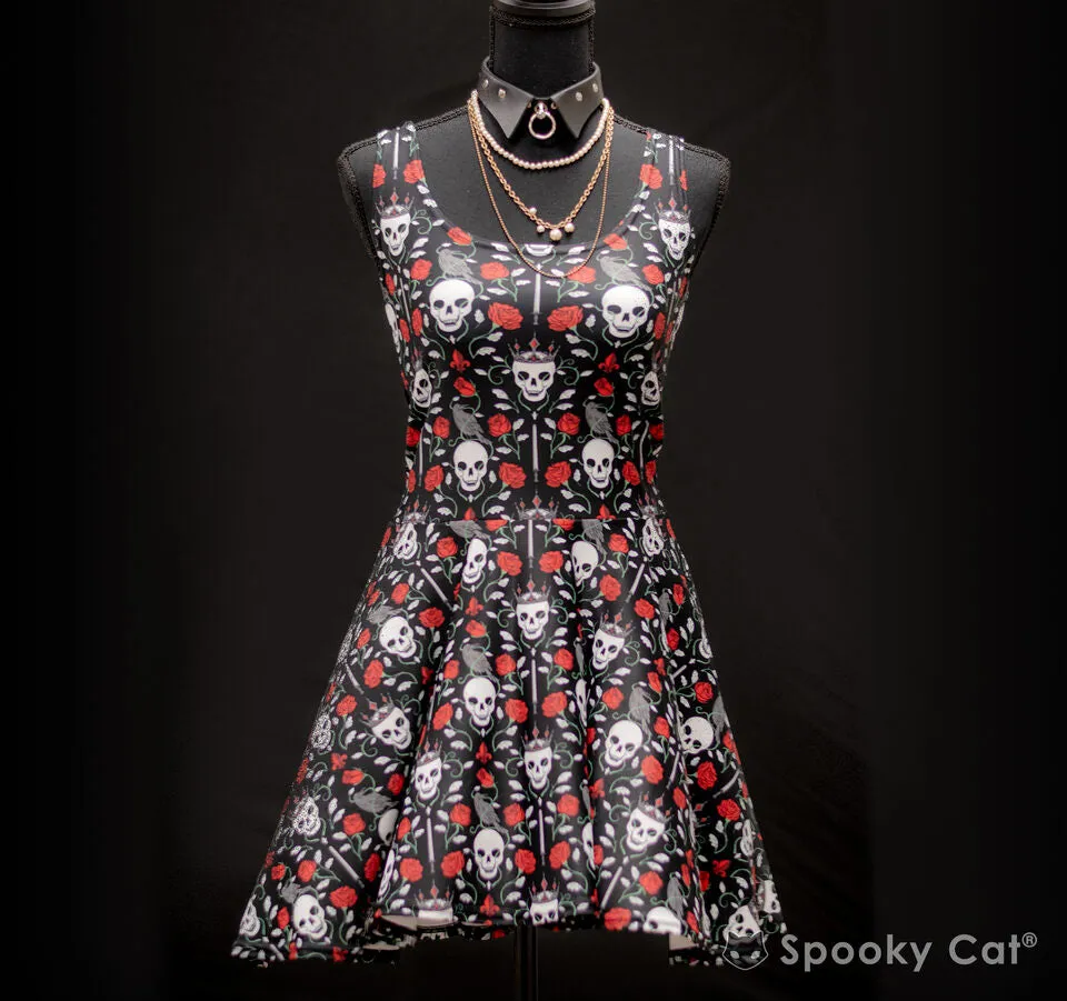 Skull & Rose Gothic Skater Dress