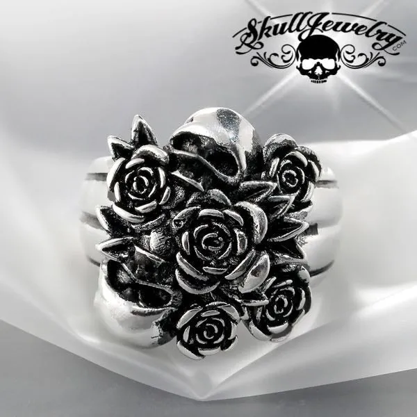 Skull & Roses Ring (#w033)