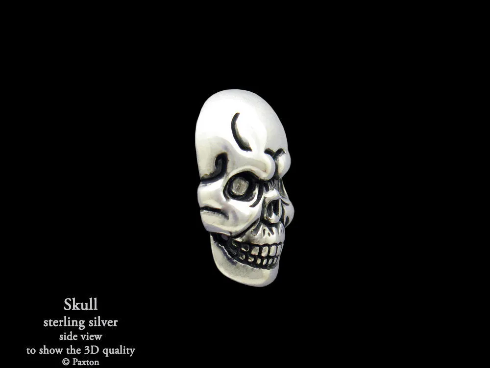 Skull Charm Necklace Sterling Silver