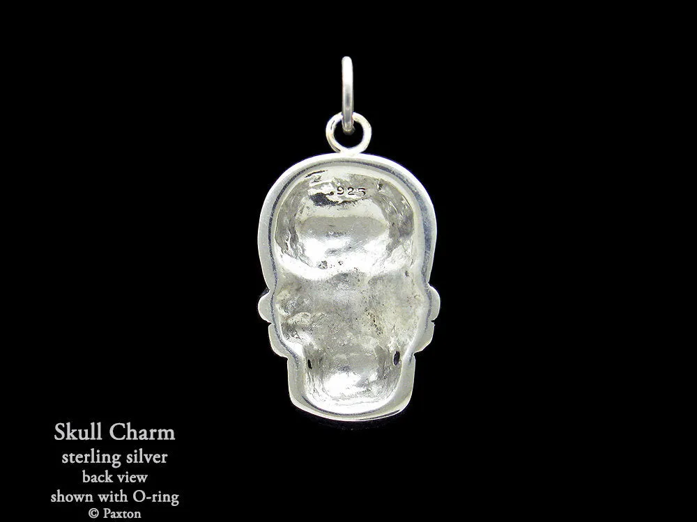 Skull Charm Necklace Sterling Silver