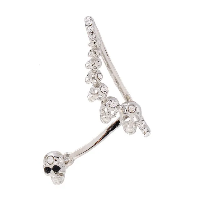 Skull Double Side Cuff Earrings