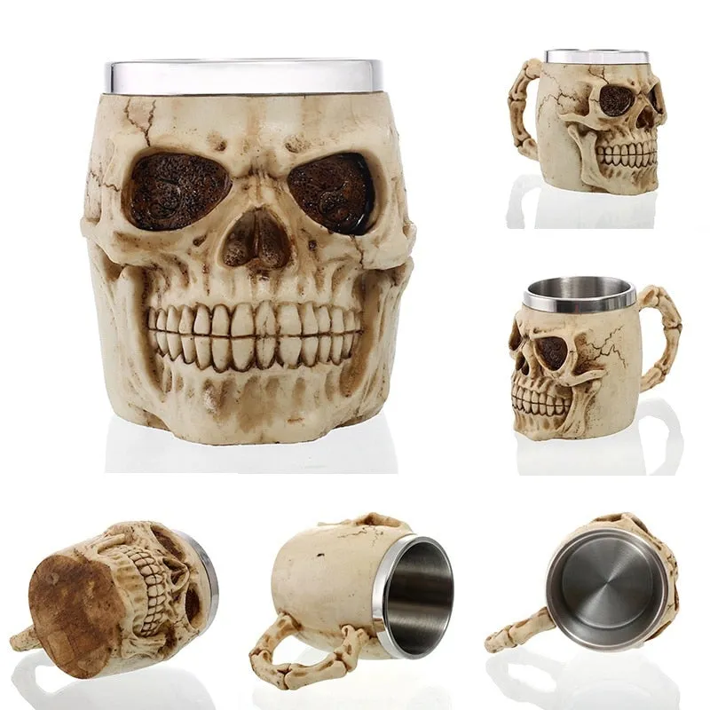 Skull Mug Gothic Skeleton