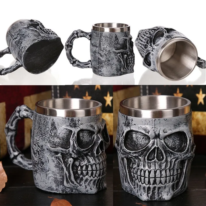 Skull Mug Gothic Skeleton