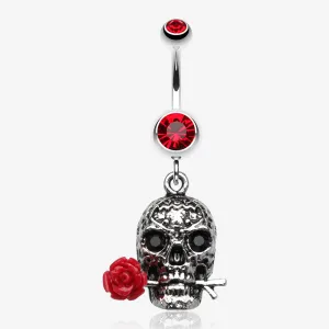 Skull Rose Beauty Belly Ring