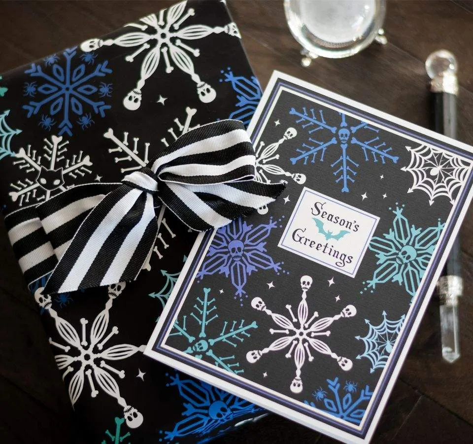 Skull Snowflake Christmas Card