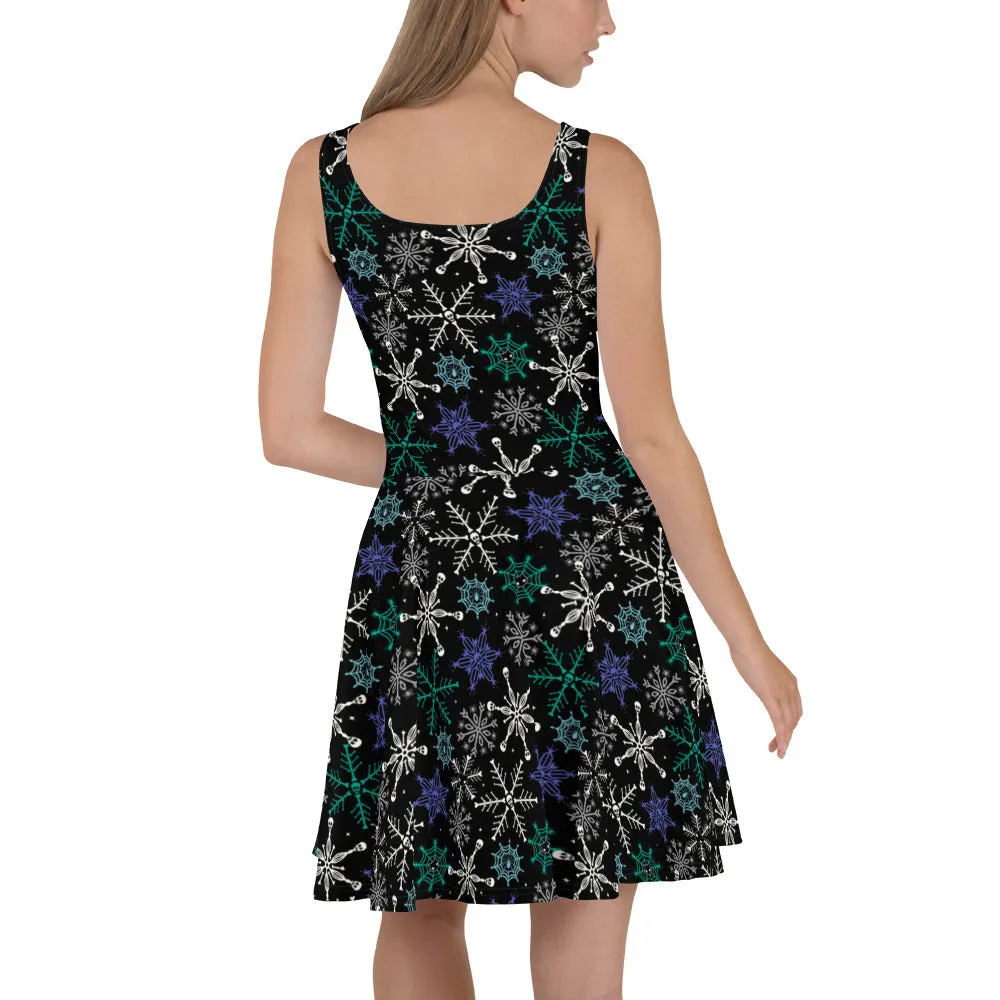 Skull Snowflake Skater Dress