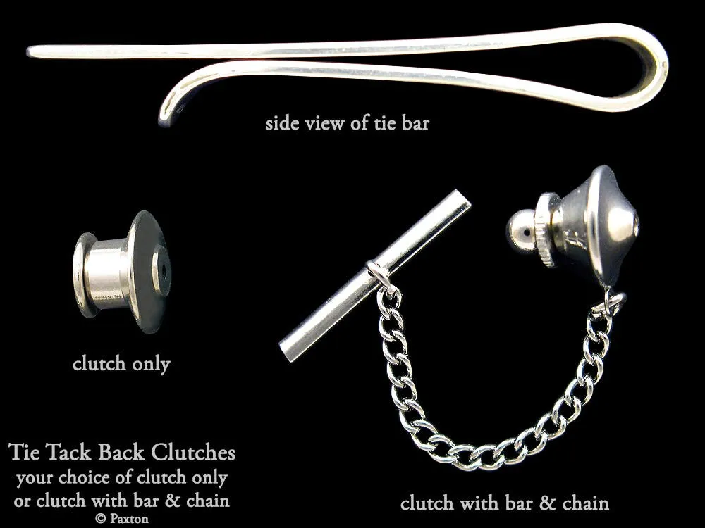 Skull Tie Tack or Skull Tie Bar / Tie Clip Sterling Silver