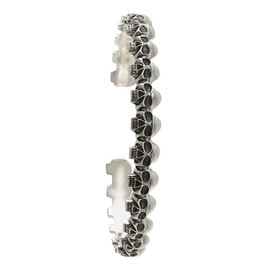 Small Goth Skull Sterling Silver Cuff