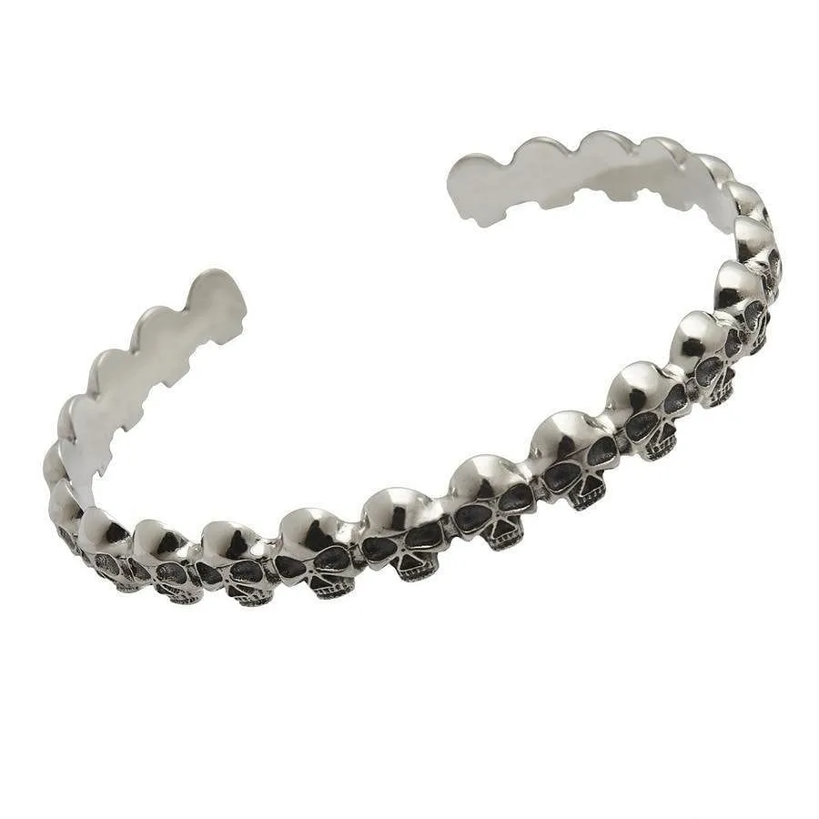 Small Goth Skull Sterling Silver Cuff