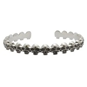 Small Goth Skull Sterling Silver Cuff
