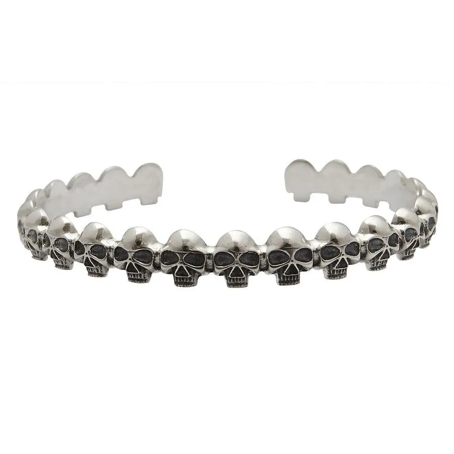 Small Goth Skull Sterling Silver Cuff
