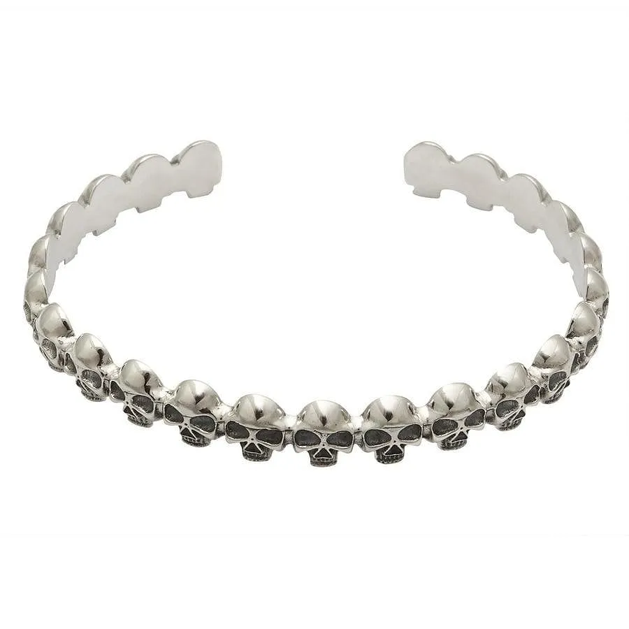 Small Goth Skull Sterling Silver Cuff