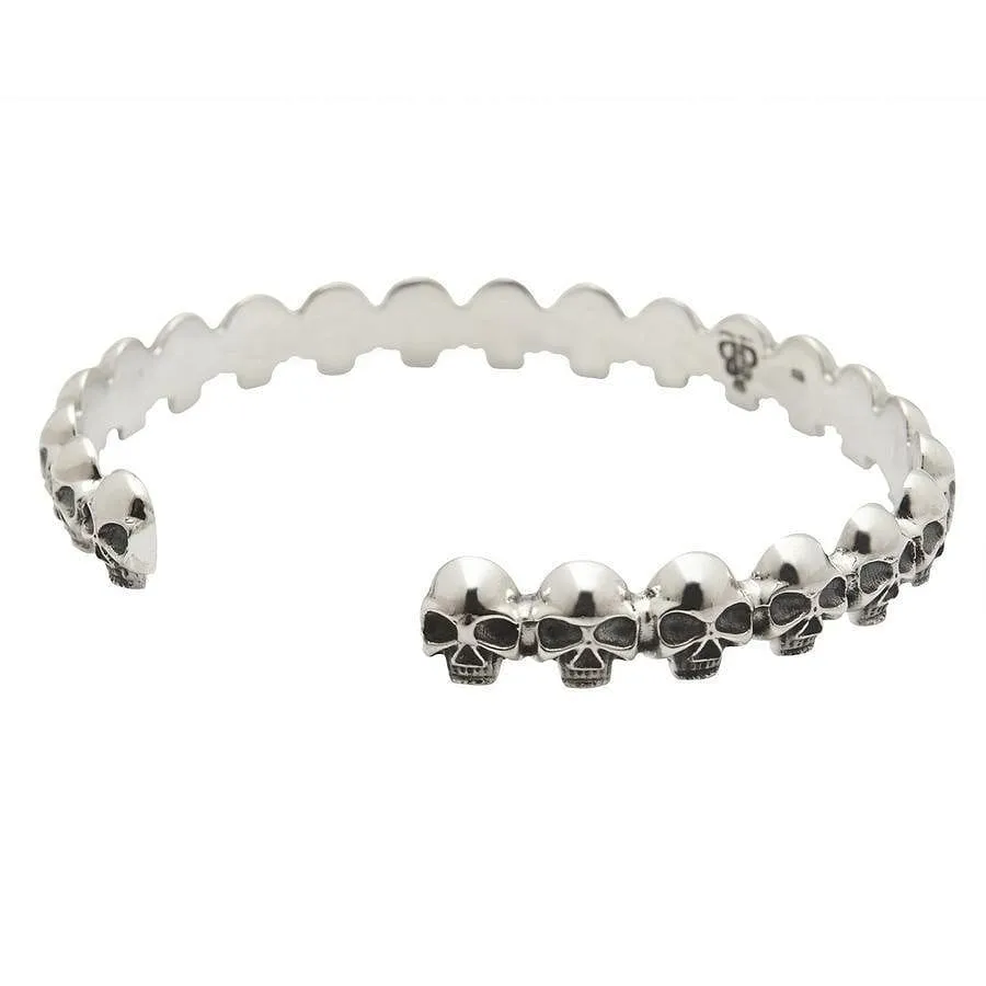 Small Goth Skull Sterling Silver Cuff