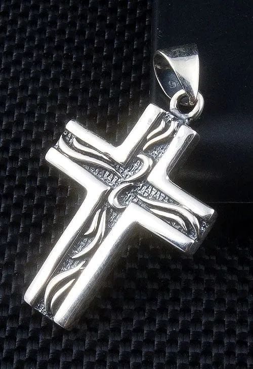 Small Sterling Silver Tribal Cross Pendant