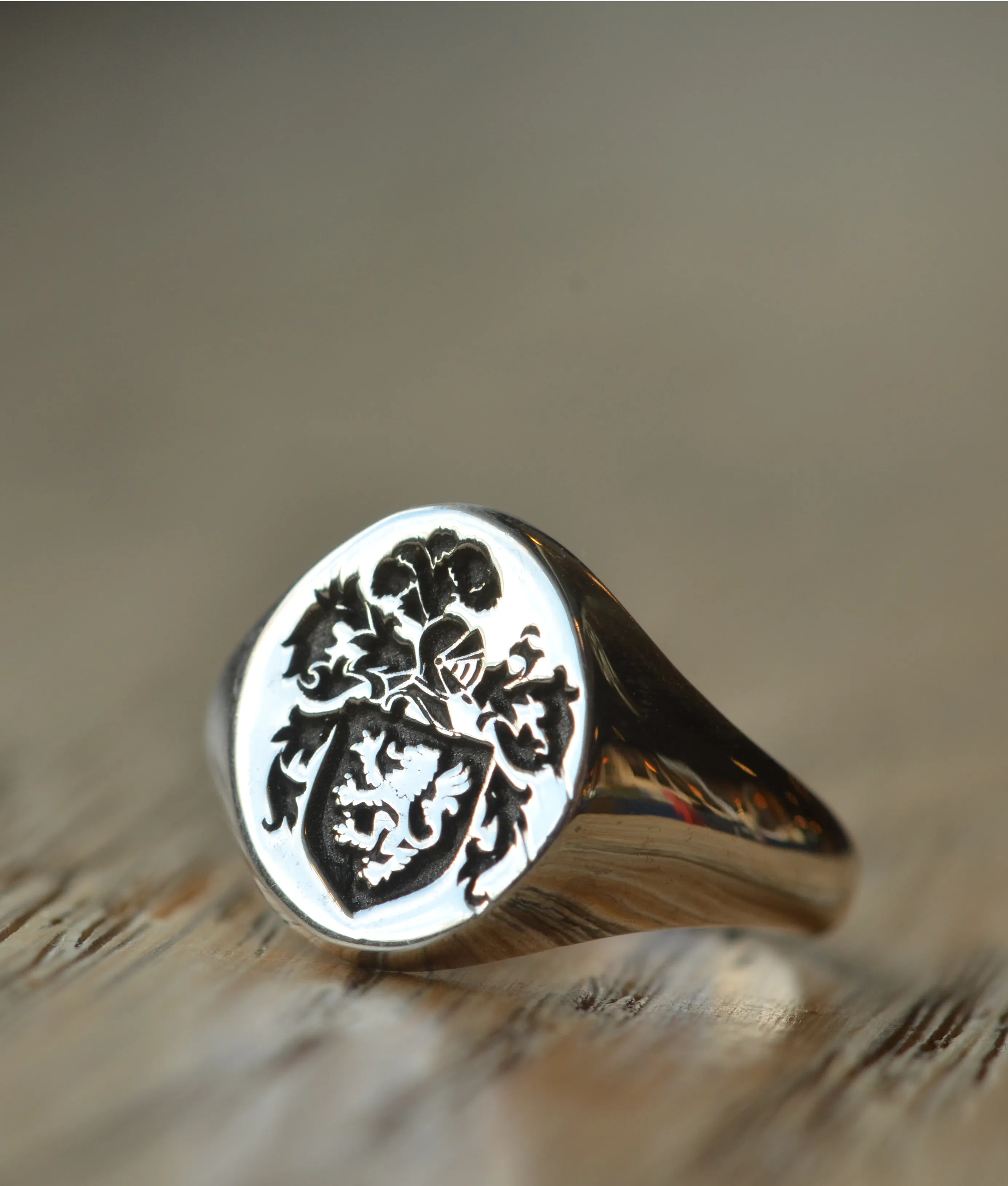 Solid Gold Personalized Coat of Arms Rings - Any Coat of Arms