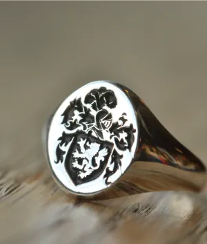Solid Gold Personalized Coat of Arms Rings - Any Coat of Arms