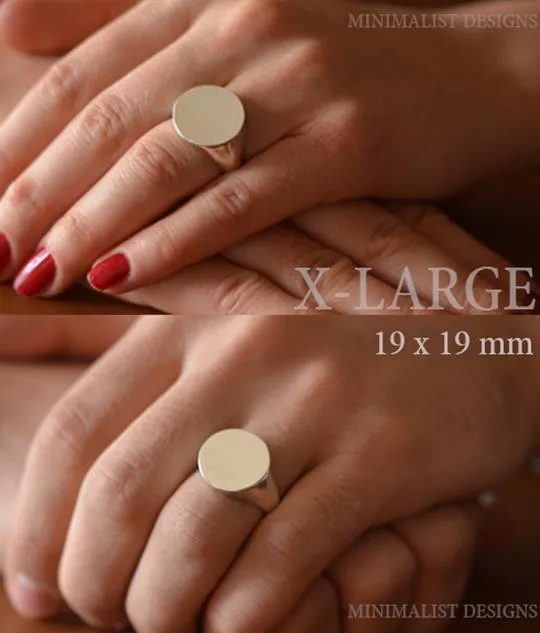 Solid Gold Round Family Crest Ring