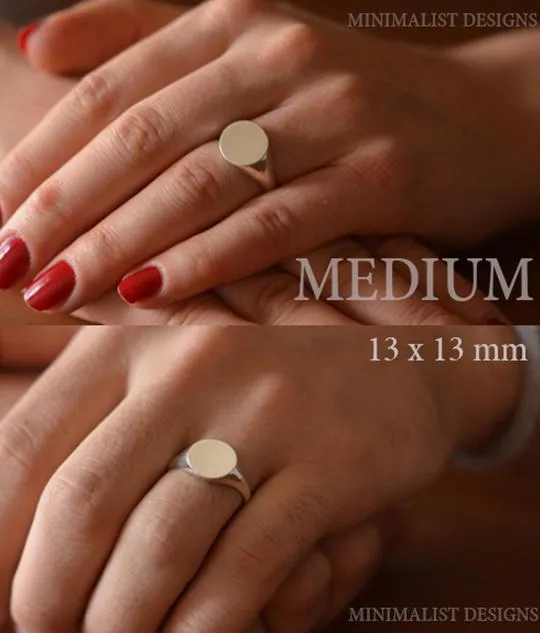 Solid Gold Round Family Crest Ring