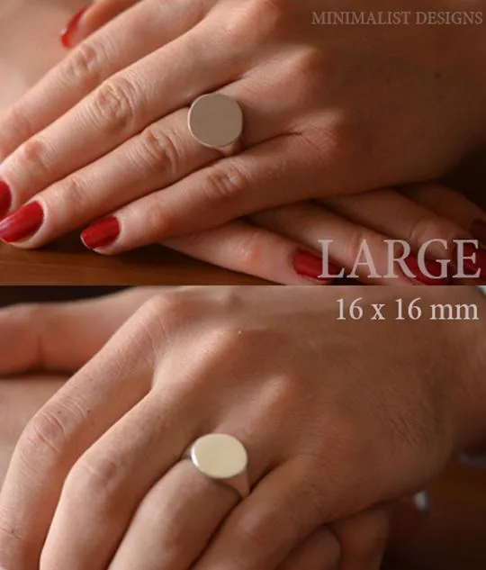 Solid Gold Round Family Crest Ring