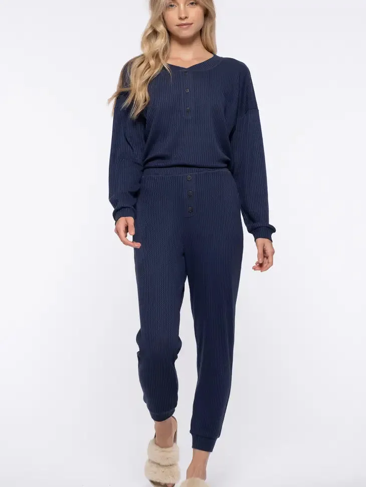 SOLID WAFFLE KNIT COMBO SET