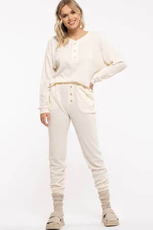 SOLID WAFFLE KNIT COMBO SET
