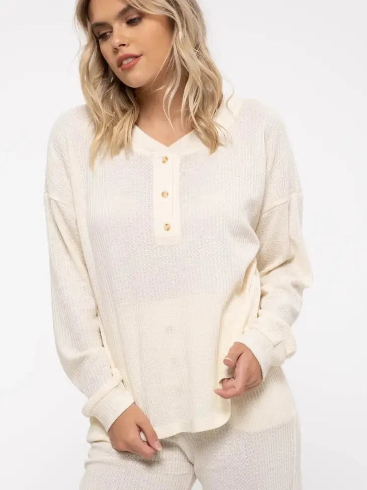 SOLID WAFFLE KNIT COMBO SET