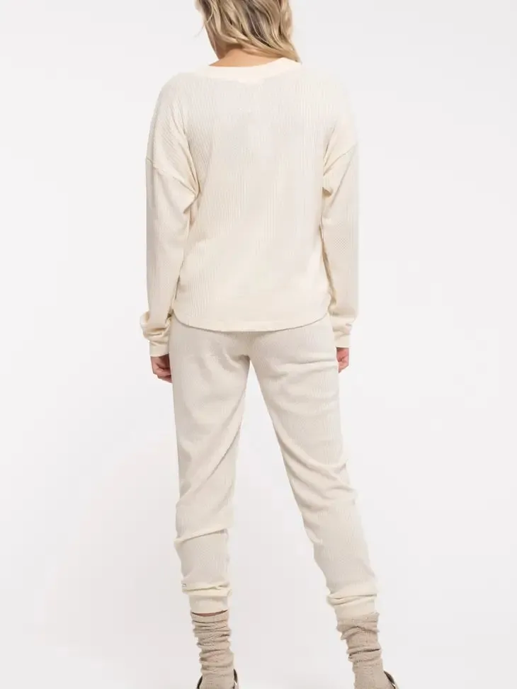 SOLID WAFFLE KNIT COMBO SET
