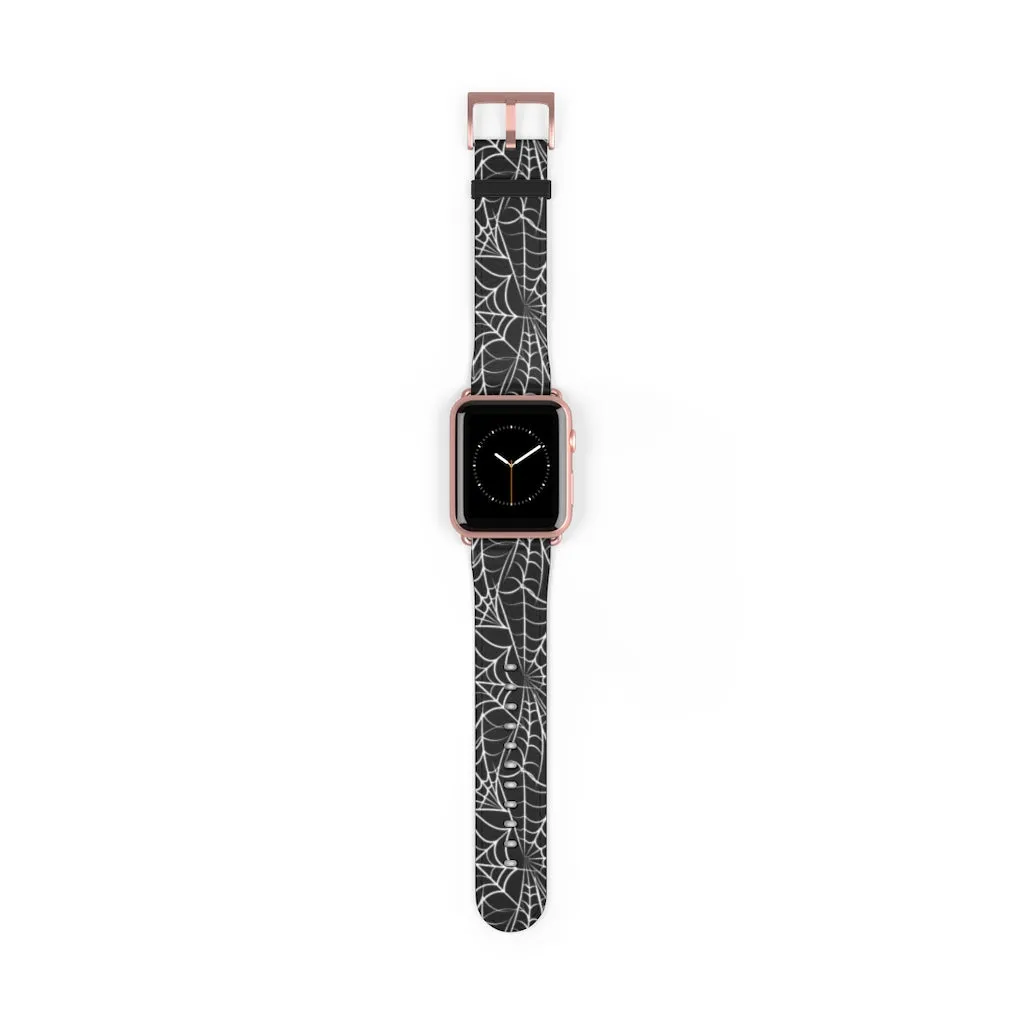 Spider Web / Faux Leather Watch Band / Suitable for Apple Watch Series 1, 2, 3, 4, 5, 6, 7 and SE devices