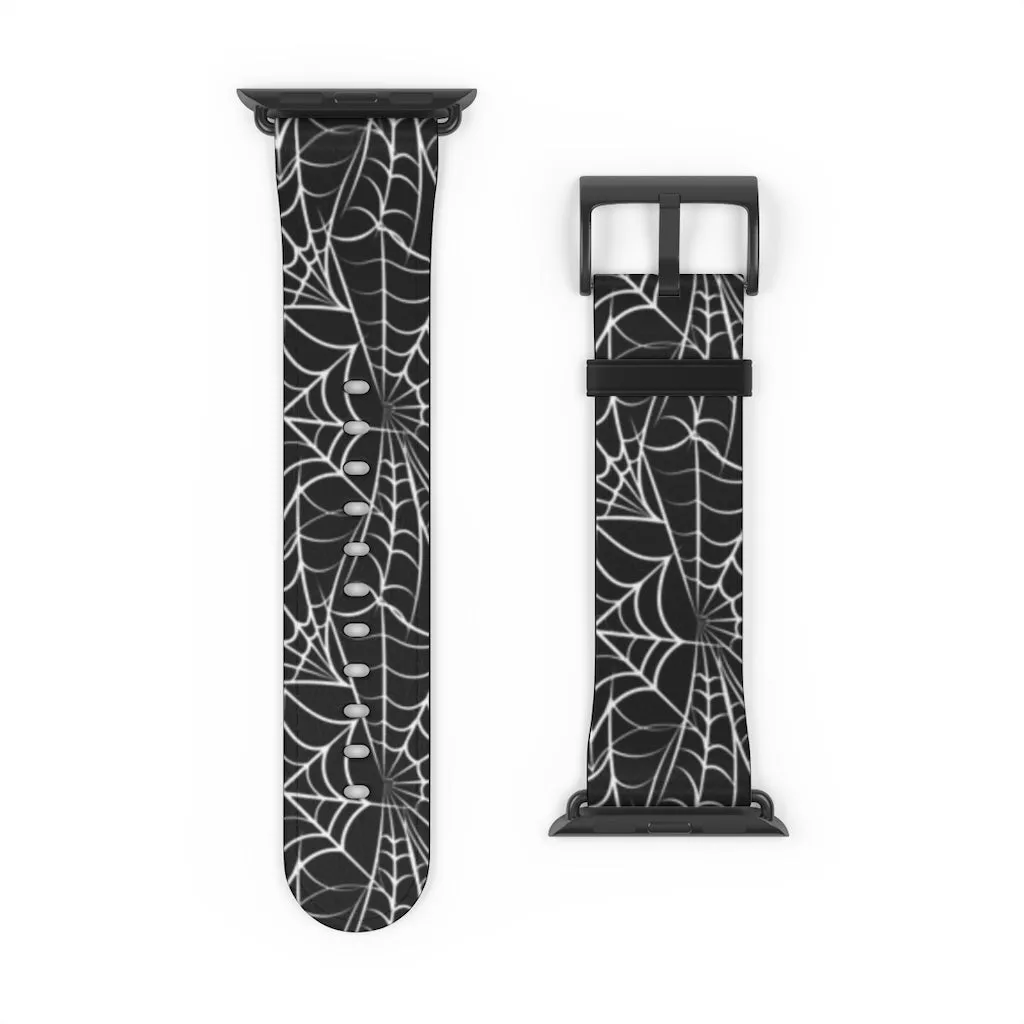 Spider Web / Faux Leather Watch Band / Suitable for Apple Watch Series 1, 2, 3, 4, 5, 6, 7 and SE devices
