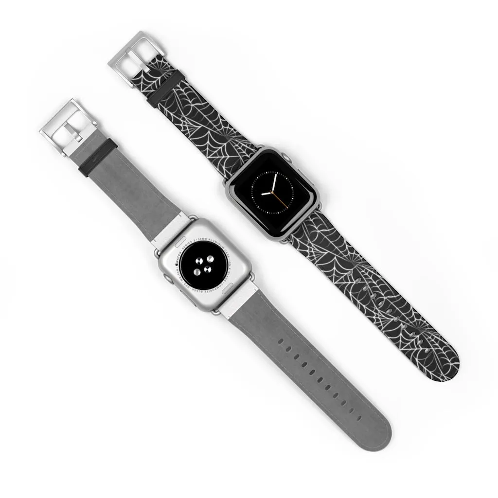 Spider Web / Faux Leather Watch Band / Suitable for Apple Watch Series 1, 2, 3, 4, 5, 6, 7 and SE devices