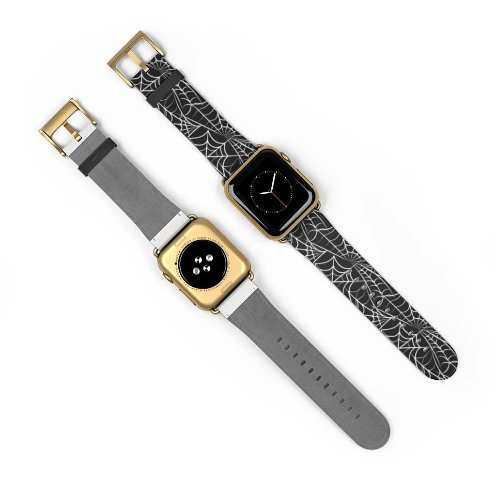 Spider Web / Faux Leather Watch Band / Suitable for Apple Watch Series 1, 2, 3, 4, 5, 6, 7 and SE devices