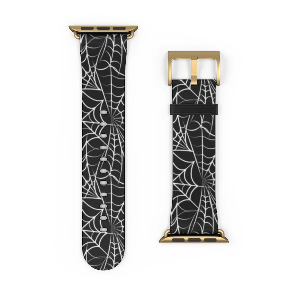 Spider Web / Faux Leather Watch Band / Suitable for Apple Watch Series 1, 2, 3, 4, 5, 6, 7 and SE devices