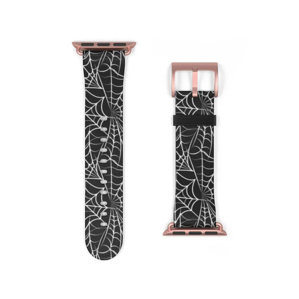 Spider Web / Faux Leather Watch Band / Suitable for Apple Watch Series 1, 2, 3, 4, 5, 6, 7 and SE devices