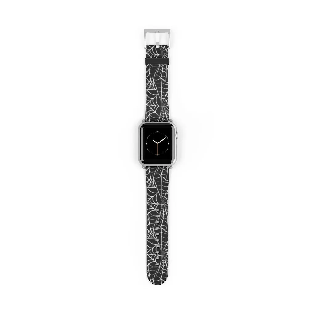 Spider Web / Faux Leather Watch Band / Suitable for Apple Watch Series 1, 2, 3, 4, 5, 6, 7 and SE devices