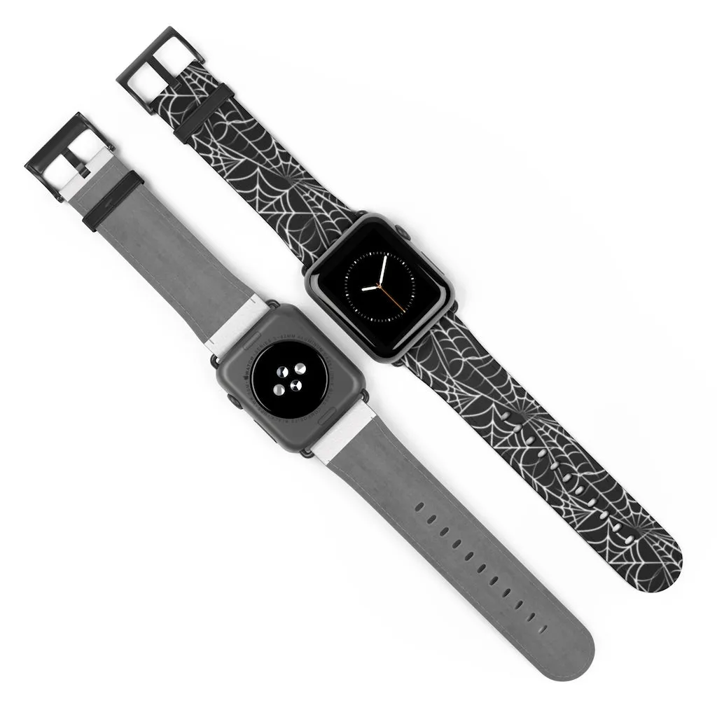 Spider Web / Faux Leather Watch Band / Suitable for Apple Watch Series 1, 2, 3, 4, 5, 6, 7 and SE devices