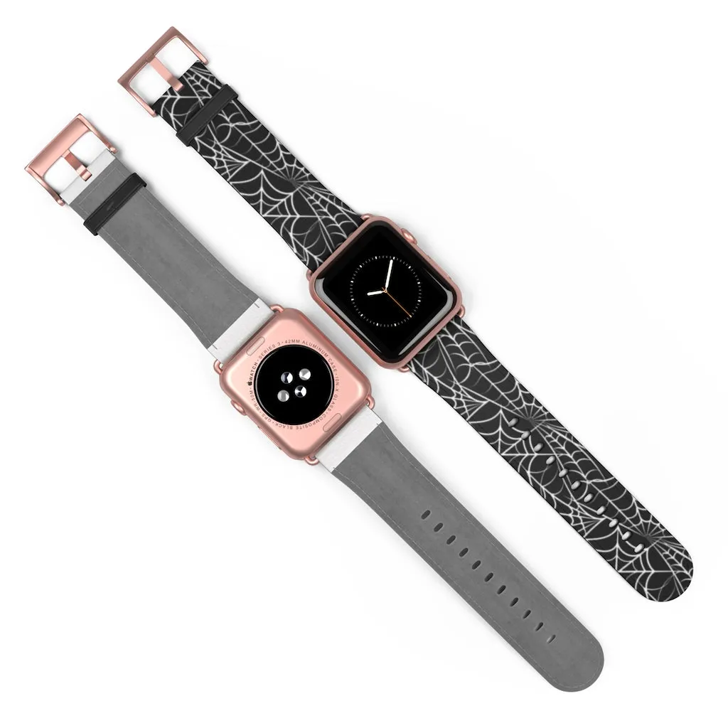 Spider Web / Faux Leather Watch Band / Suitable for Apple Watch Series 1, 2, 3, 4, 5, 6, 7 and SE devices