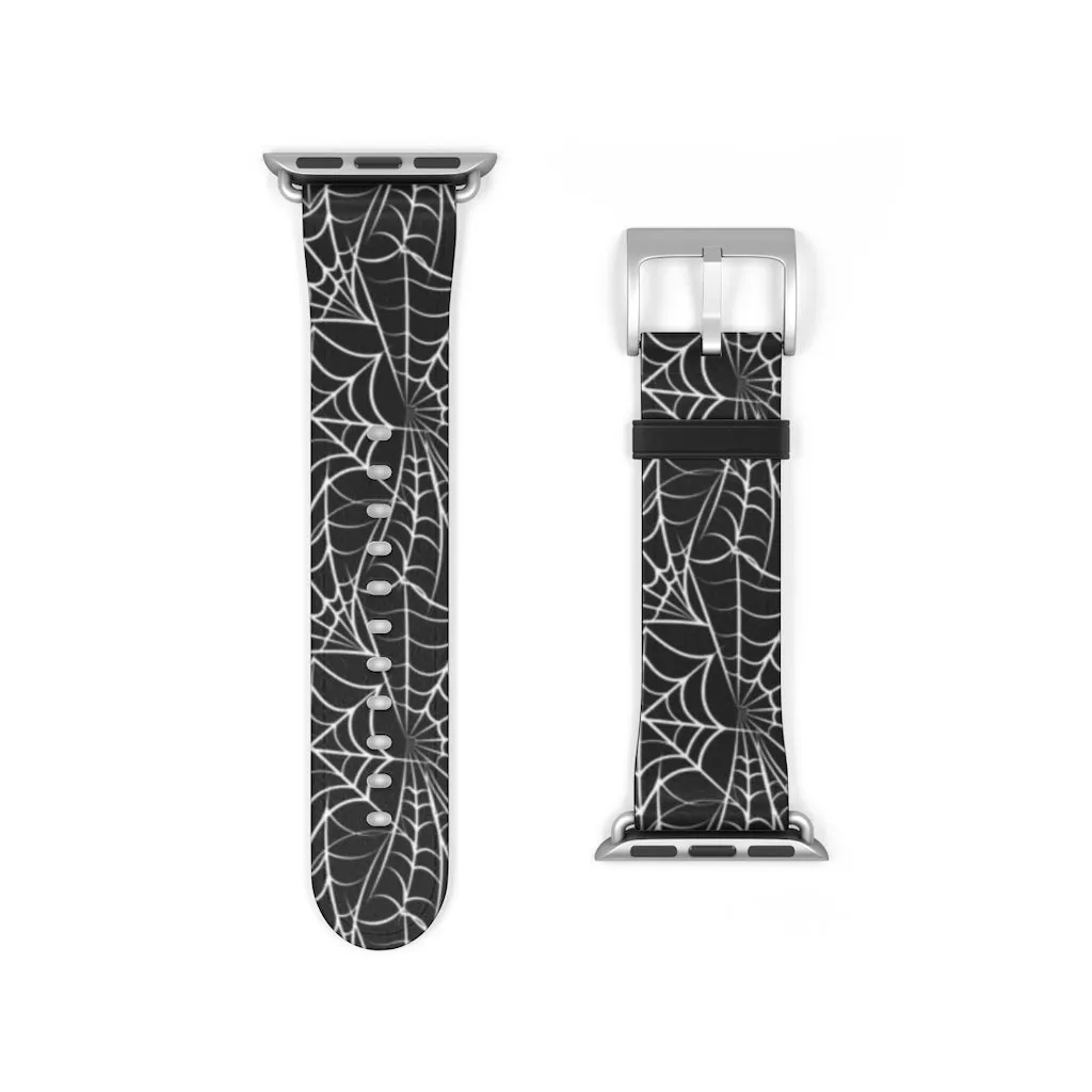 Spider Web / Faux Leather Watch Band / Suitable for Apple Watch Series 1, 2, 3, 4, 5, 6, 7 and SE devices
