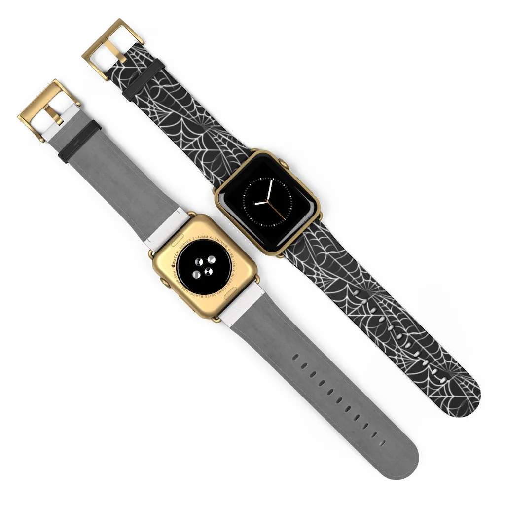 Spider Web / Faux Leather Watch Band / Suitable for Apple Watch Series 1, 2, 3, 4, 5, 6, 7 and SE devices