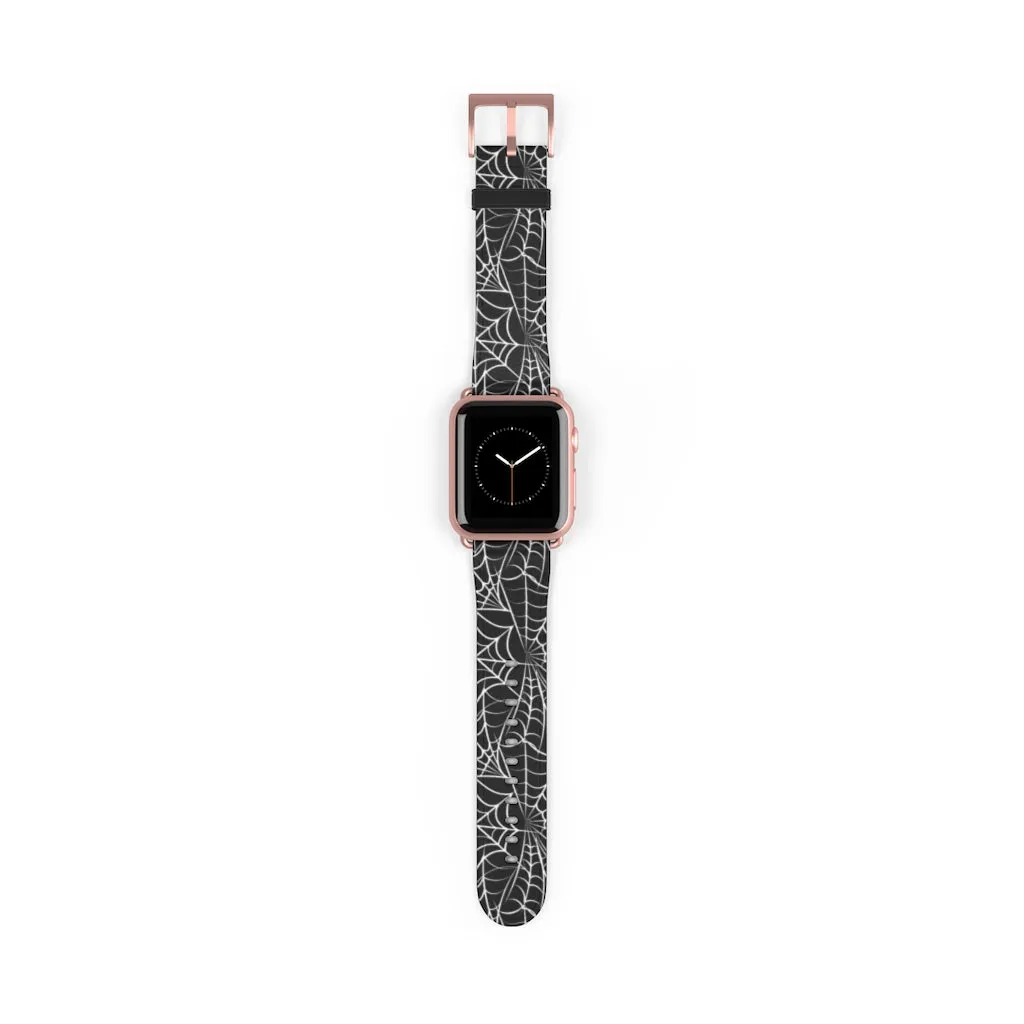 Spider Web / Faux Leather Watch Band / Suitable for Apple Watch Series 1, 2, 3, 4, 5, 6, 7 and SE devices