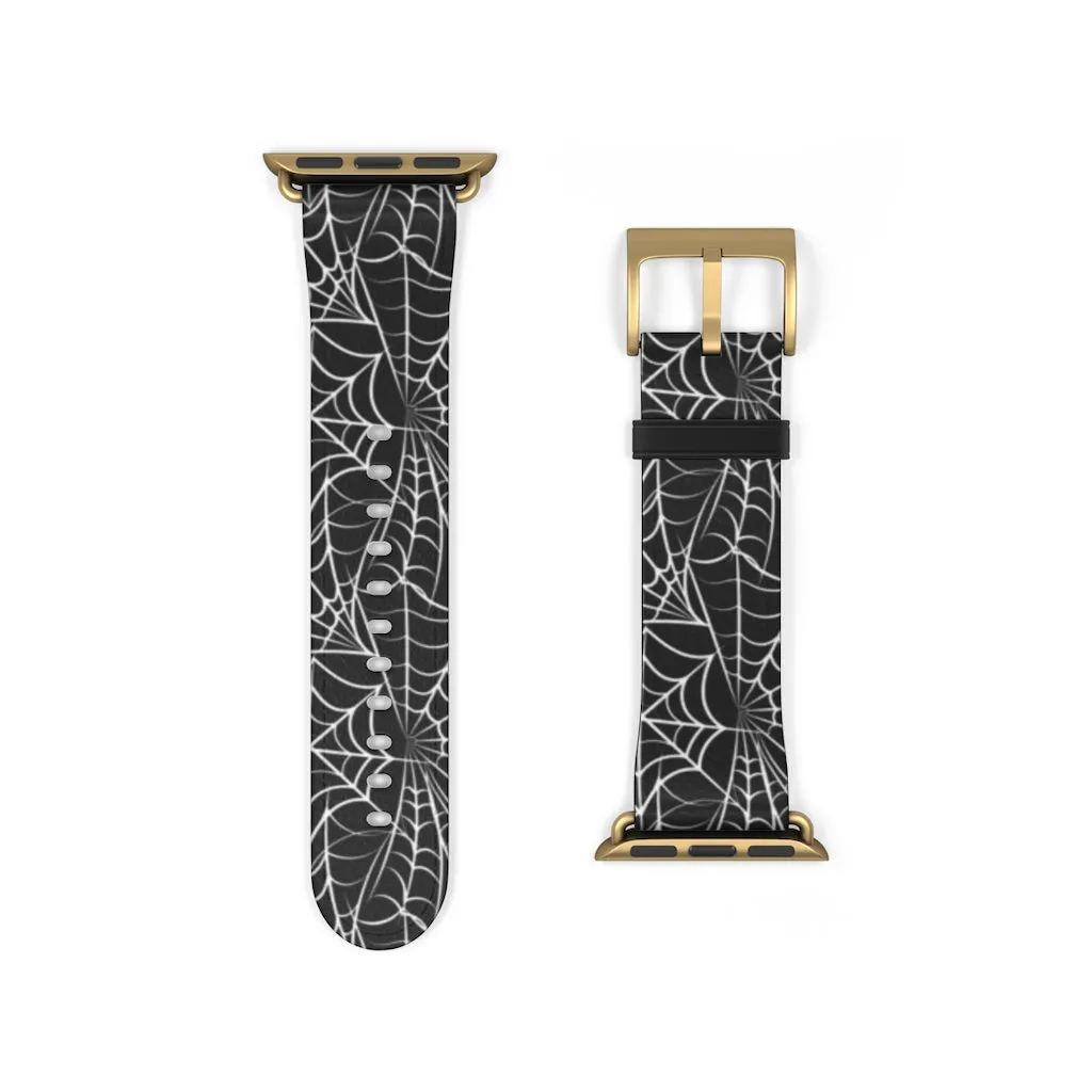 Spider Web / Faux Leather Watch Band / Suitable for Apple Watch Series 1, 2, 3, 4, 5, 6, 7 and SE devices