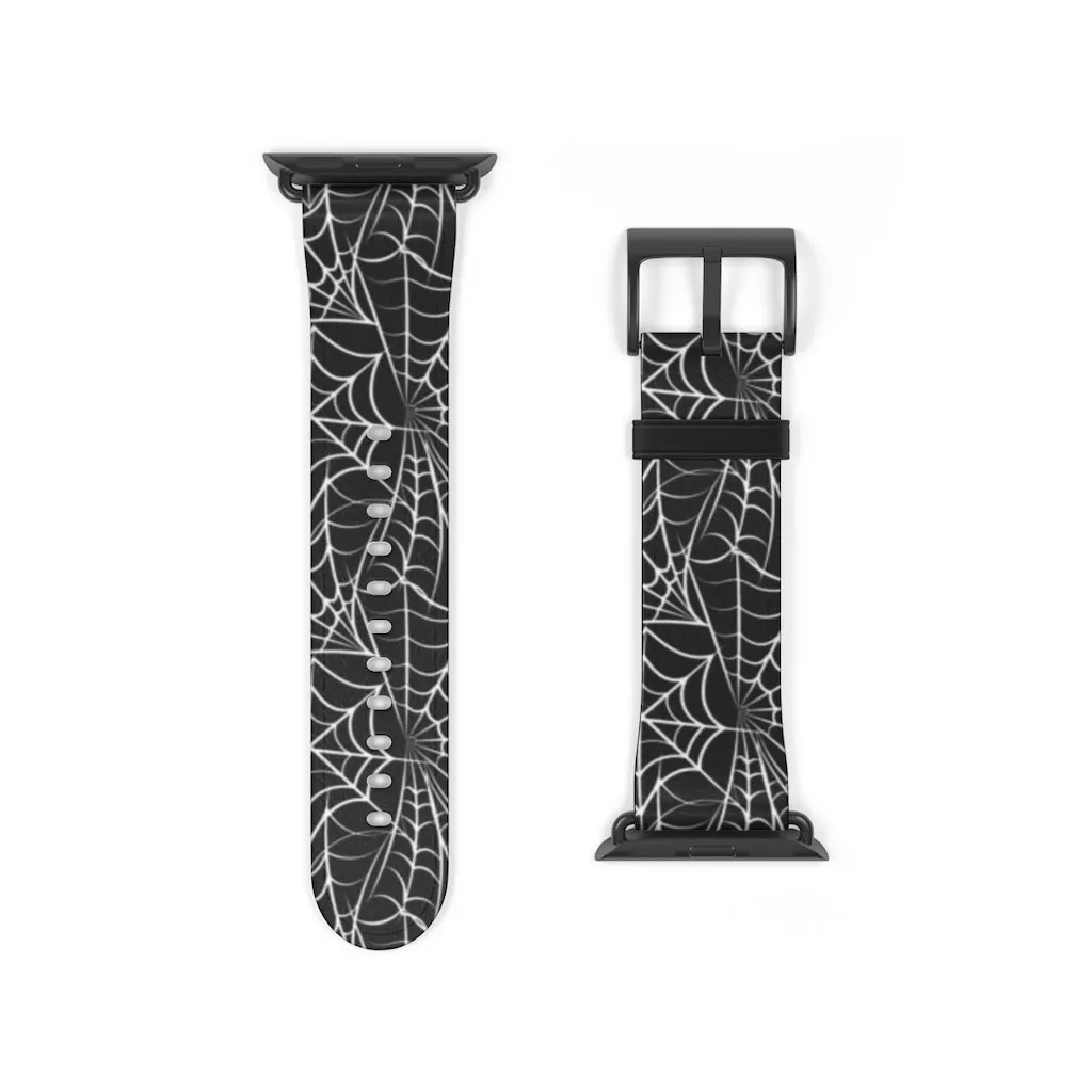 Spider Web / Faux Leather Watch Band / Suitable for Apple Watch Series 1, 2, 3, 4, 5, 6, 7 and SE devices