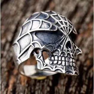 Spiderman 925 Sterling Silver Skull Ring