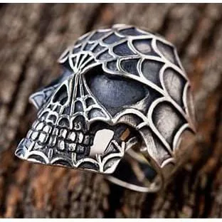 Spiderman 925 Sterling Silver Skull Ring