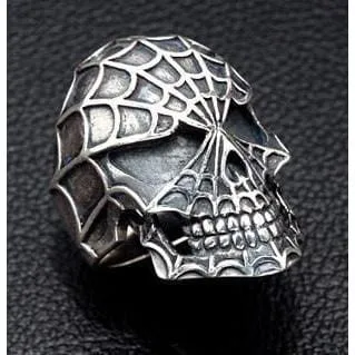 Spiderman 925 Sterling Silver Skull Ring